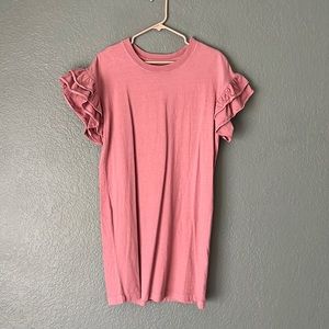 Current Elliot blush pink T-shirt dress with flutter sleeves